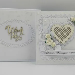 Personalizowana kartka na Ślub w pudełku ręcznie robiona.