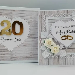 Kartka na rocznicę ślubu w pudełku ręcznie robiona
