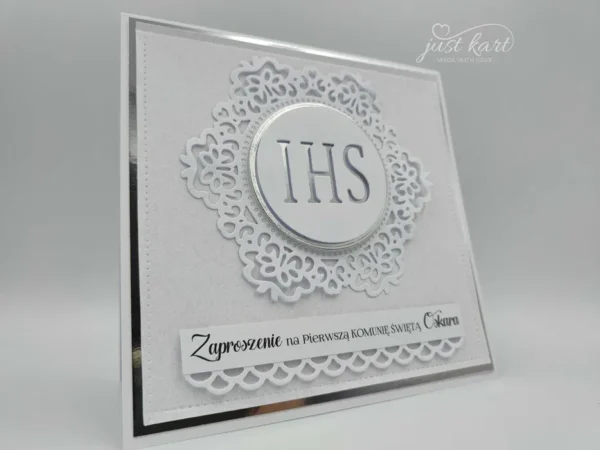 Personalizowane zaproszenie na I Komunię Świętą.