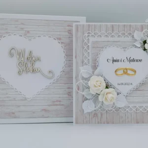 Kartka na ślub, Pamiątka ślubna ręcznie robiona w pudełku.